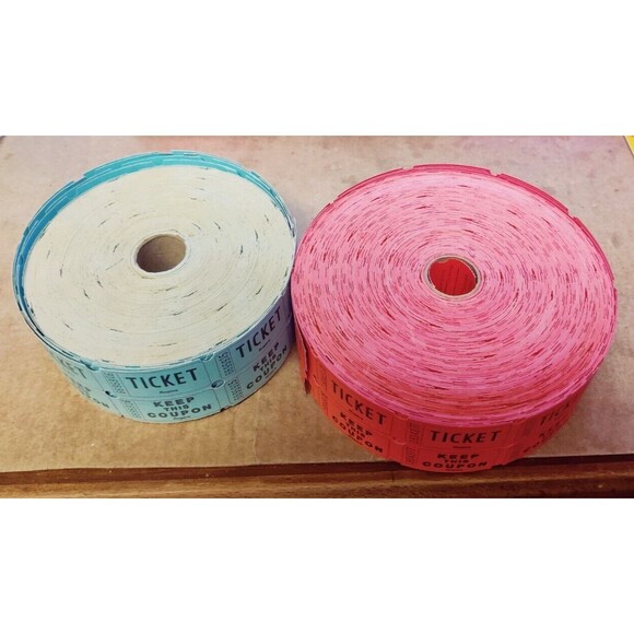 VTG Raffle Ticket Rolls (2) Red & Blue for Events, Carnival, Giveaways, parties - Picture 4 of 7
